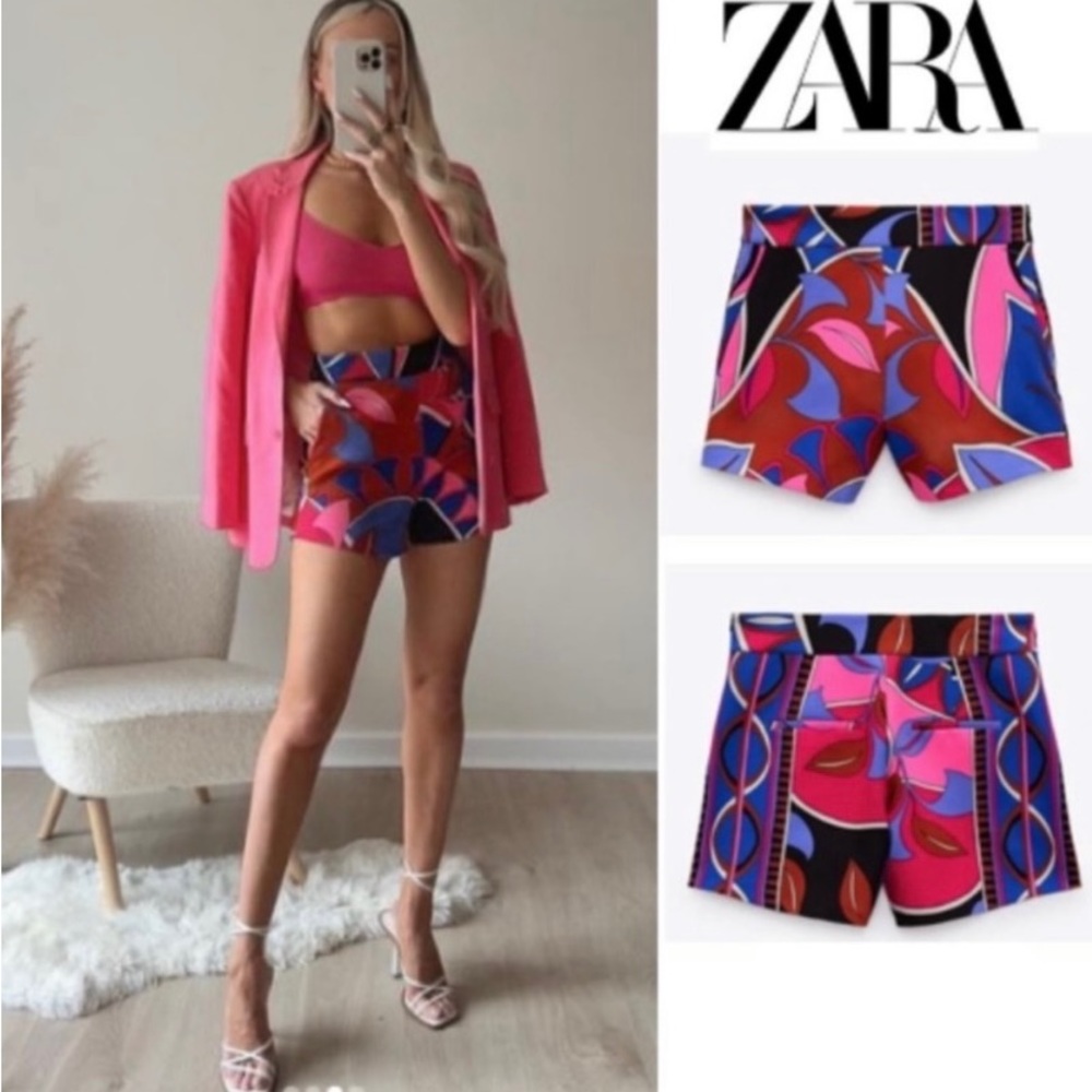 Zara Abstract pink short.